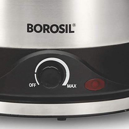 Borosil 1.5 L Omni Stainless Steel Electric Kettle with Egg Tray