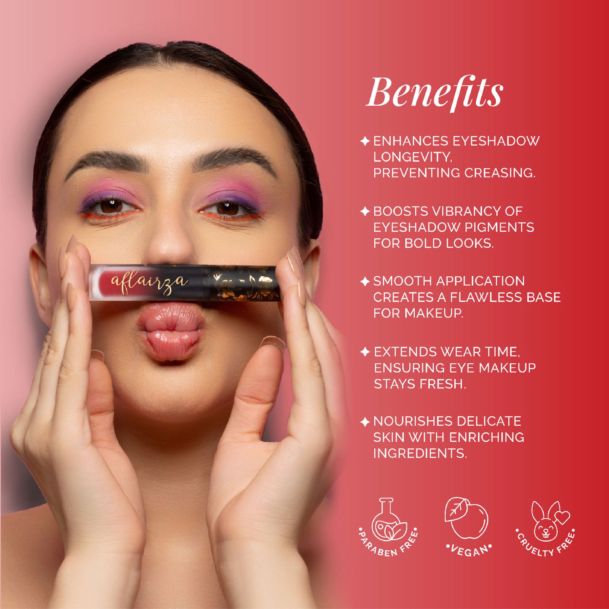 Aflairza Premium Velvet Liquid Eyeshadow & Eye Primer - Red