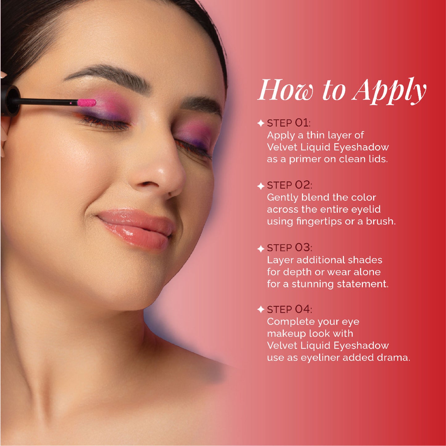 Aflairza Premium Velvet Liquid Eyeshadow & Eye Primer - Red