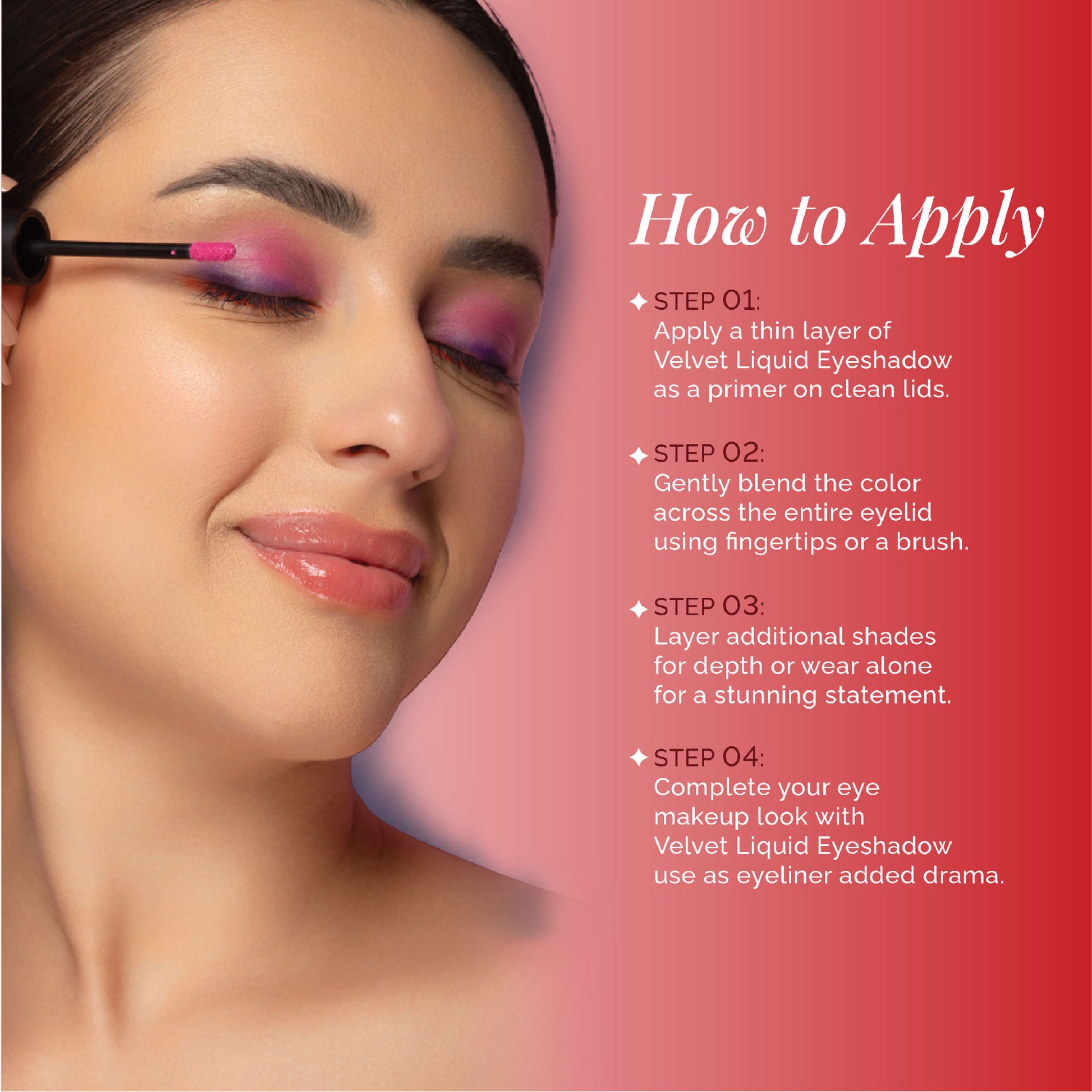 Aflairza Premium Velvet Liquid Eyeshadow & Eye Primer - Red