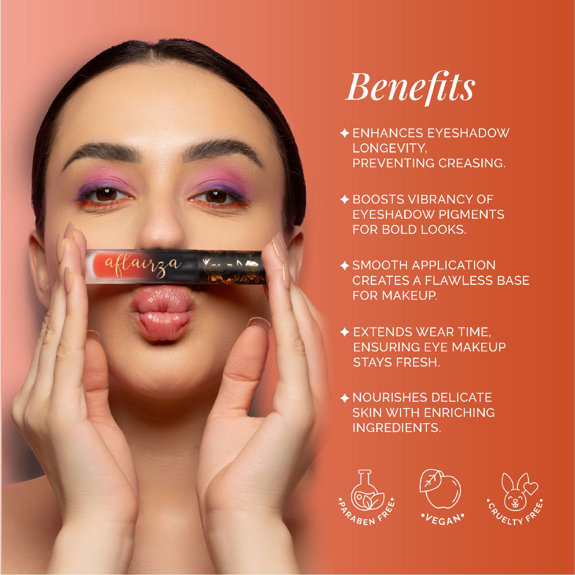 Aflairza Premium Velvet Liquid Eyeshadow & Eye Primer - Orange
