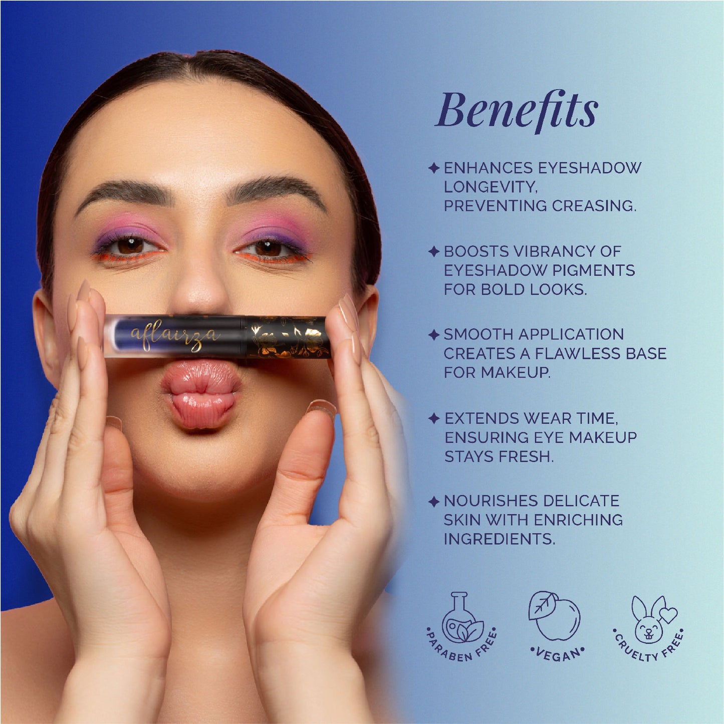 Aflairza Premium Velvet Liquid Eyeshadow & Eye Primer - Blue