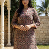 Dhiyona IE Women's Floral Printed Pure Cotton Straight Kurta With Trousers