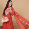 Indyancart VA Women Embroidered Regular Kurta with Palazzos & With Dupatta