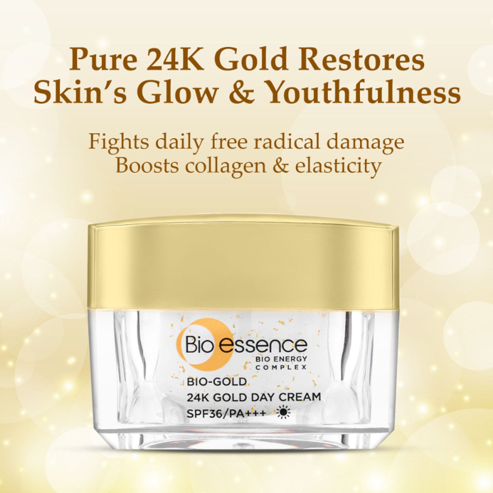 Bio-essence 24K Gold Day Cream SPF25 PA+++, Niacinamide, Sun Protection Face Moisturiser