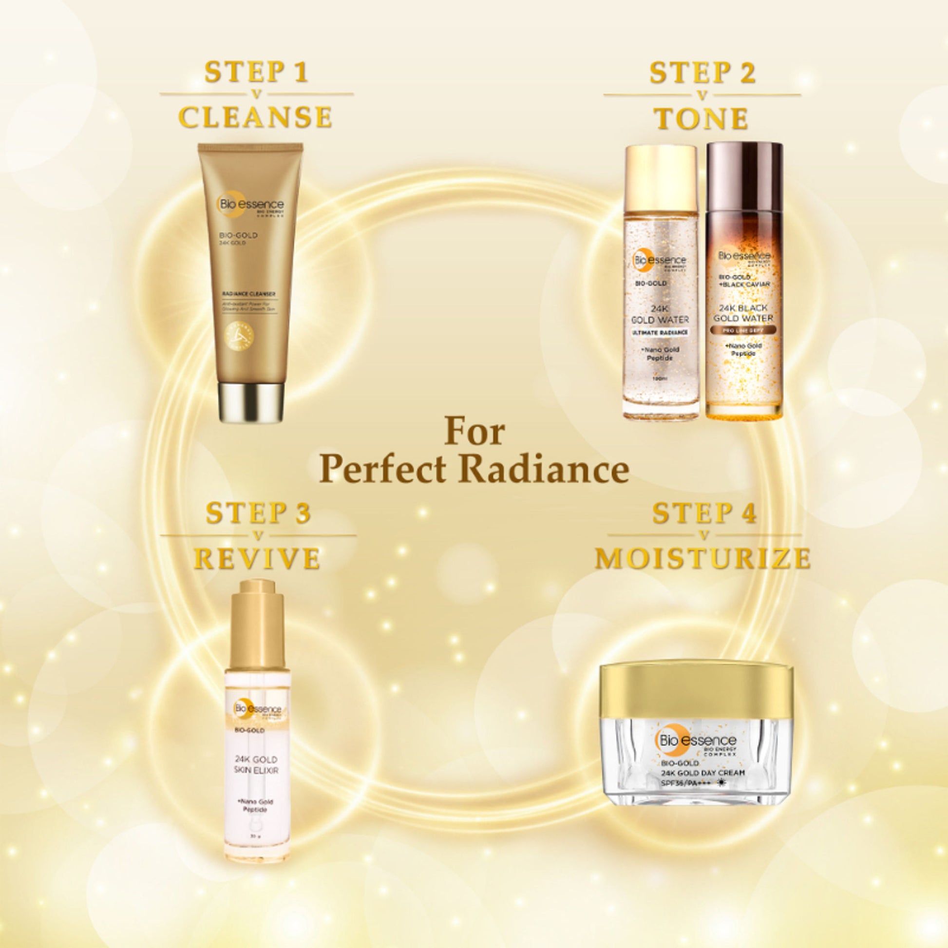 Bio-essence 24K Gold Day Cream SPF25 PA+++, Niacinamide, Sun Protection Face Moisturiser