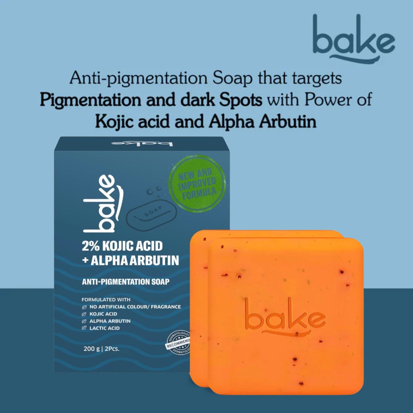BAKE 2% Kojic Acid Soap For Pigmentation, Dark Spots & Tan Removal