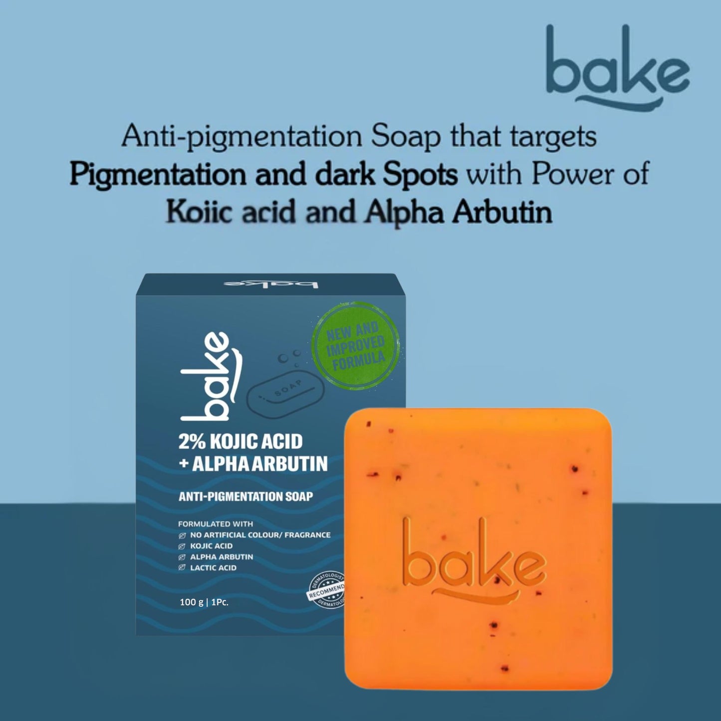 BAKE 2% Kojic Acid Soap For Pigmentation, Dark Spots & Tan Removal