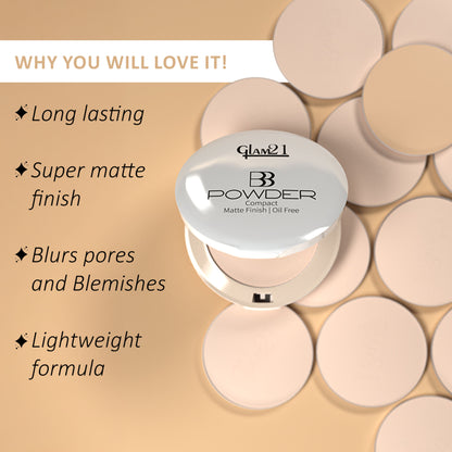 GLAM21 BB Powder Compact Matte Finish - Light