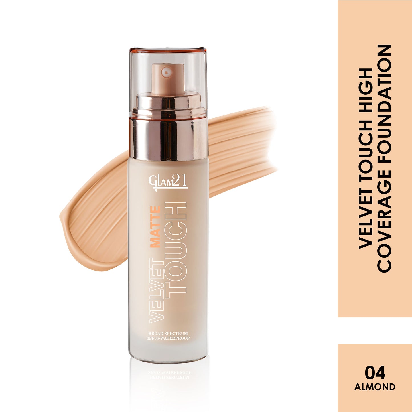 GLAM21 Velvet Touch Oil Control Foundation with SPF35 - Almond