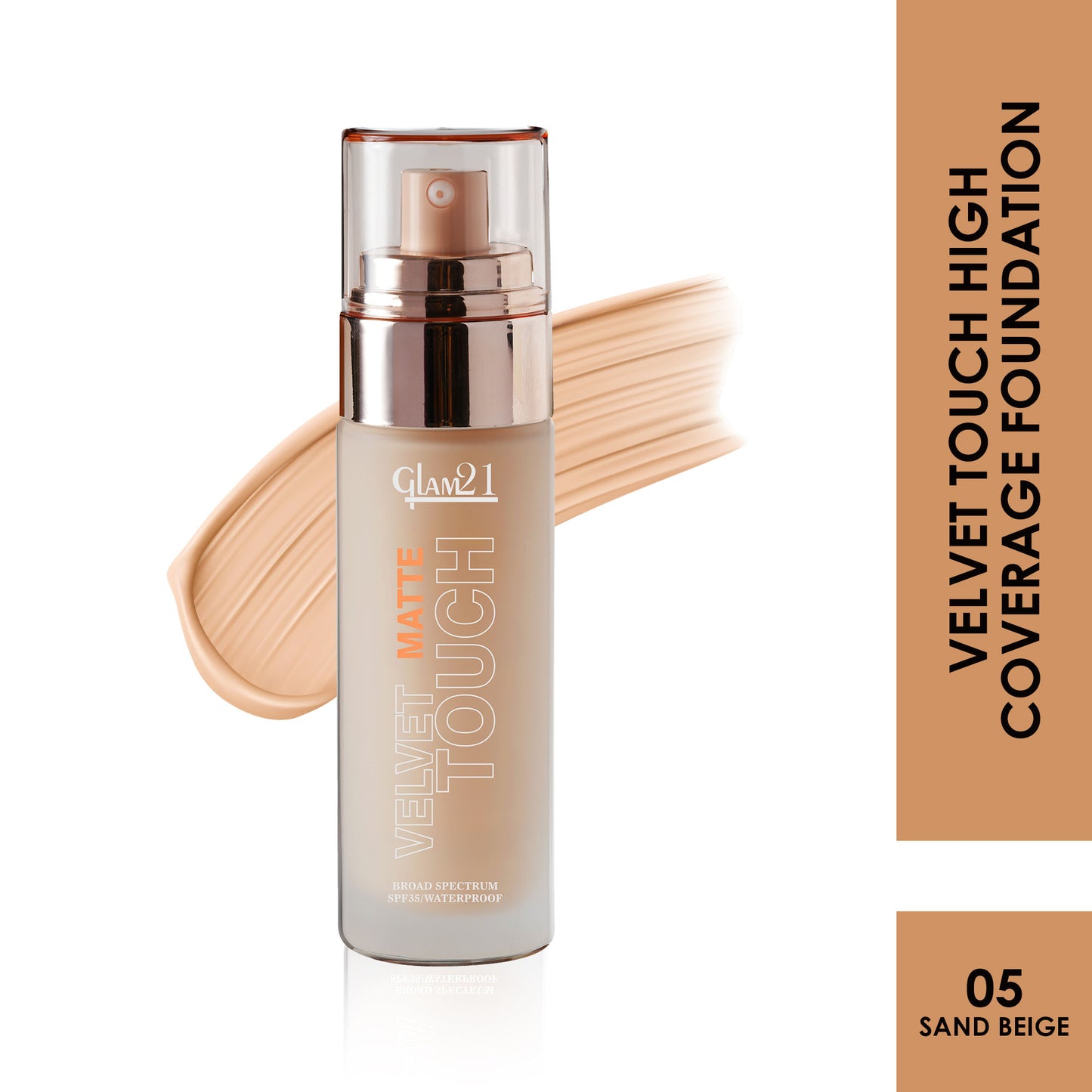 GLAM21 Velvet Touch Oil Control Foundation with SPF35 - Sand Beige