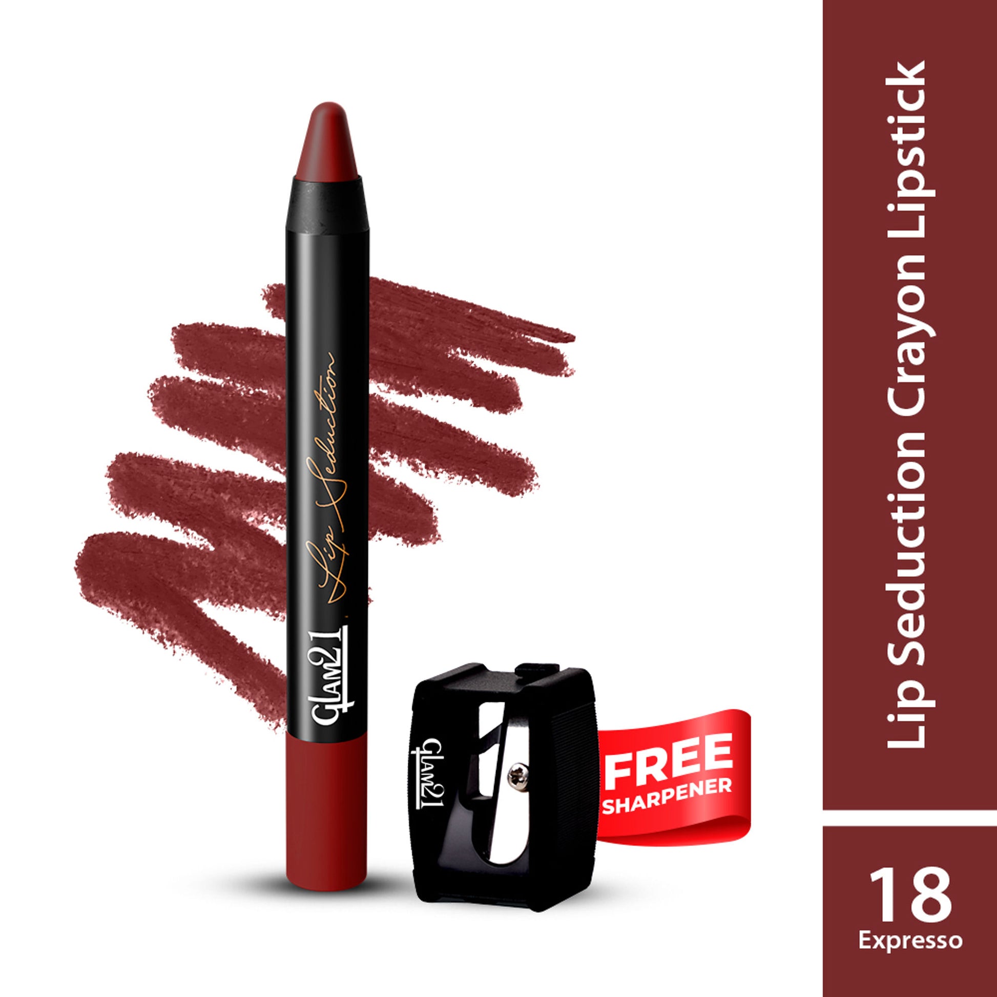 GLAM21 Lip Seduction Non- Transfer Crayon Lipstick - Expresso