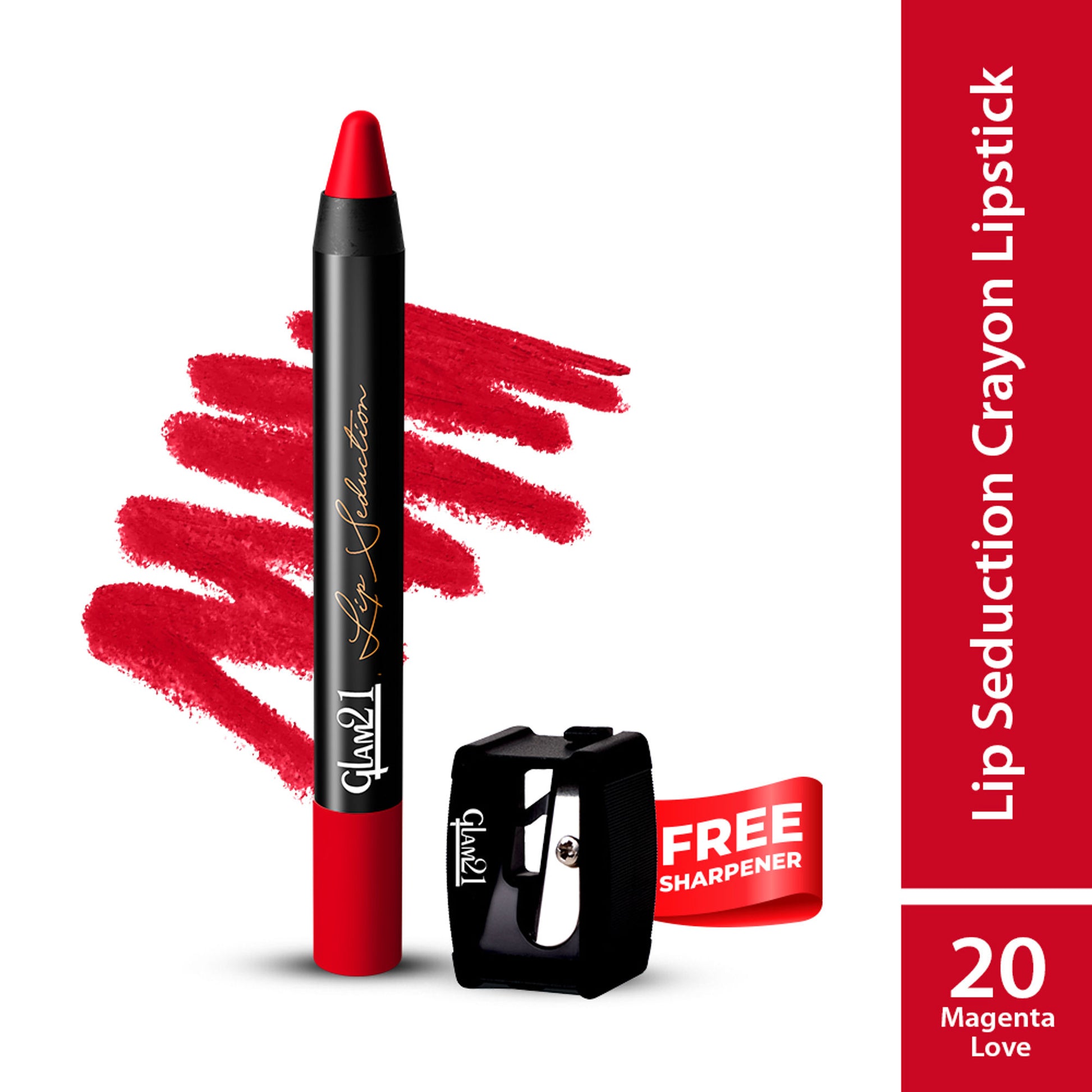 GLAM21 Lip Seduction Non- Transfer Crayon Lipstick - Magenta Love