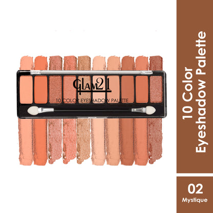 GLAM21 10 Colors Eyeshadow Palette - Mystique