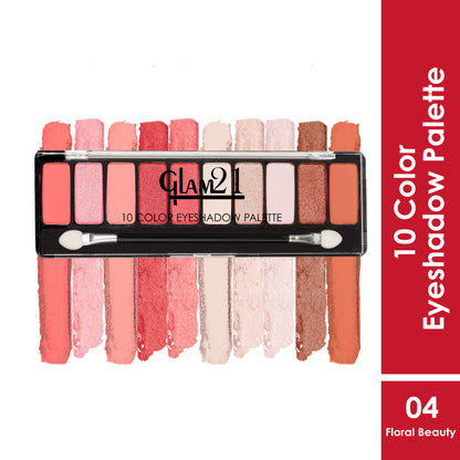GLAM21 10 Colors Eyeshadow Palette - Floral Beauty