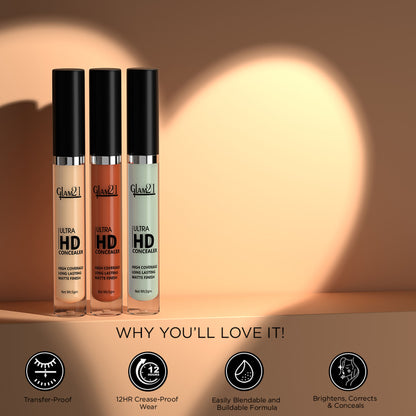 GLAM21 Ultra HD Liquid Concealer For HD Finish - Medium Natural