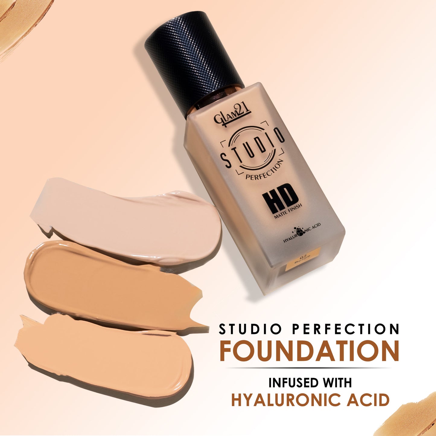 GLAM21 Studio Perfection HD Matte Long Stay Water Proof Foundation - Ivory 01