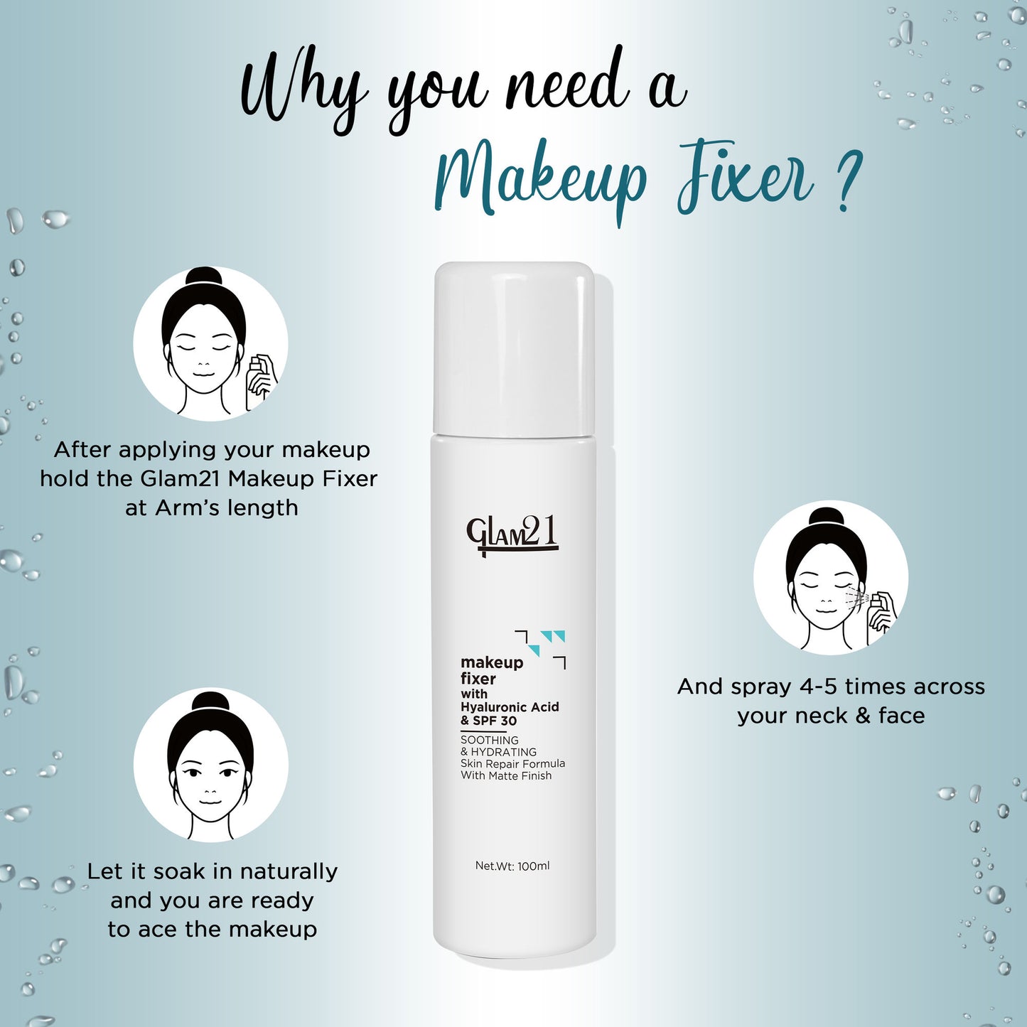 GLAM21 Lightweight & Long Lasting Make Up Fixer Spray
