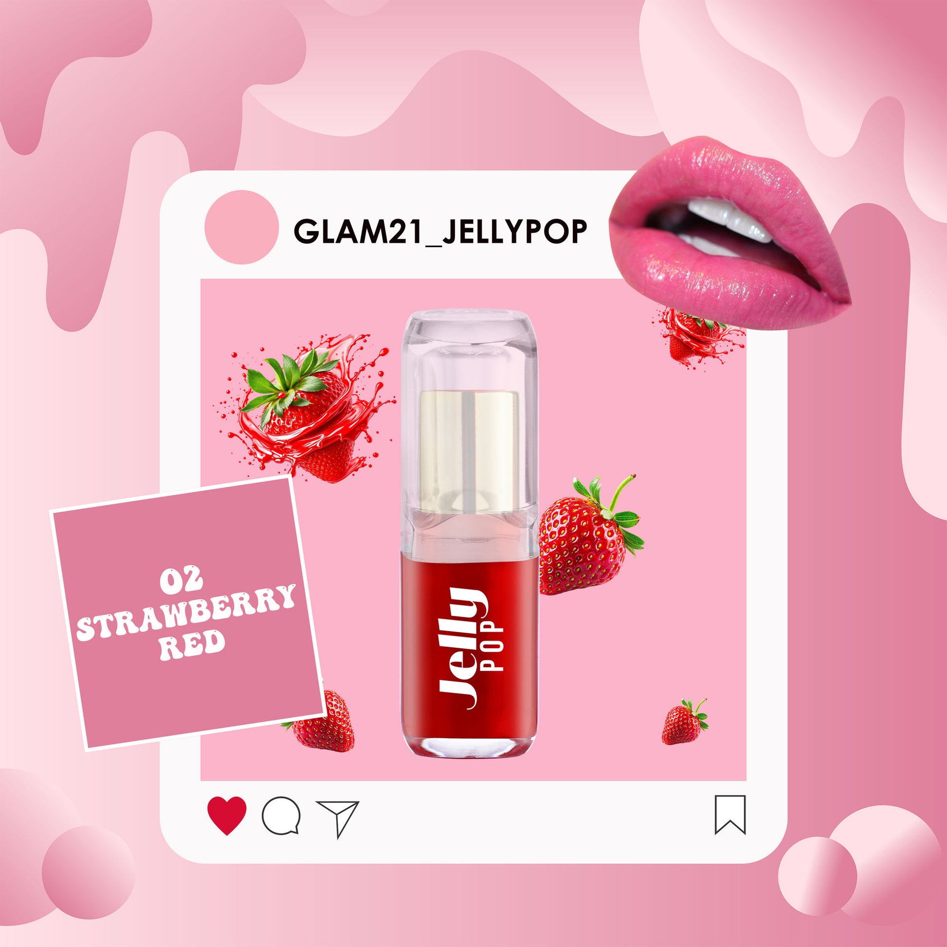 GLAM21 Jelly POP Hydrating Fruity & Refreshing - Strawberry Red 02