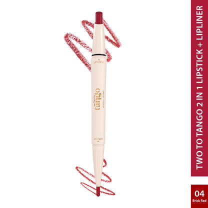GLAM21 Two To Tango Lip Liner + Lipstick Duo - Brick Red