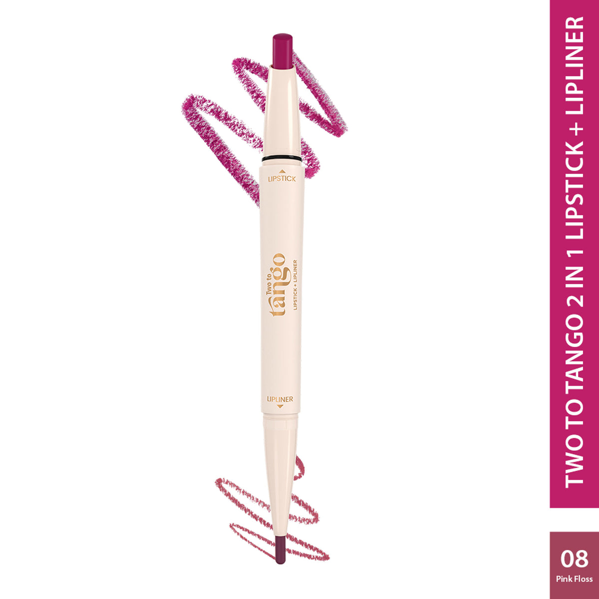 GLAM21 Two To Tango lip liner and lipstick duo in pink floss, featuring a matching pink lip liner and lipstick for a coordinated look.