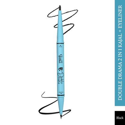 GLAM21 Intense Black 24Hours Double Drama Duo Kajal + Eyeliner