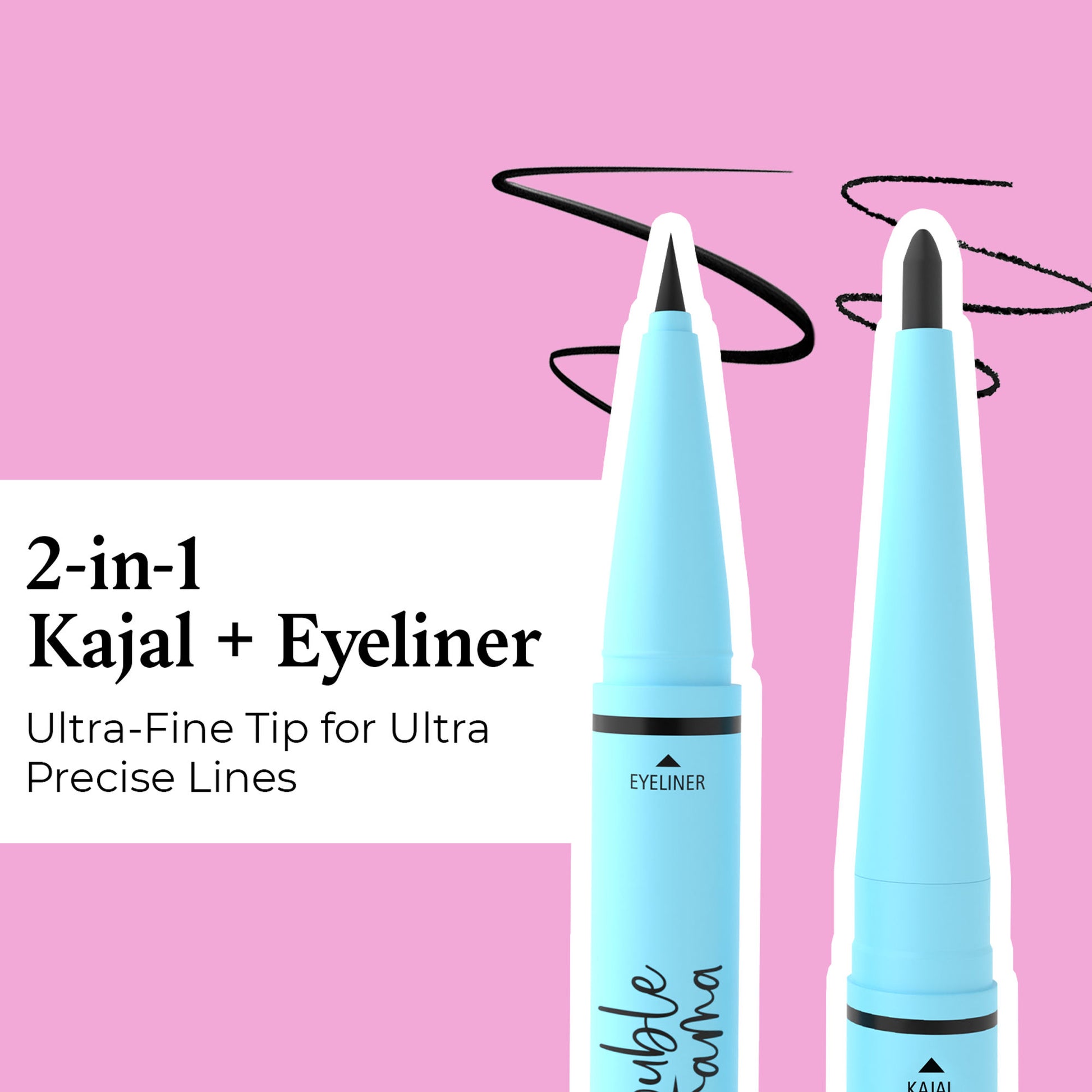 GLAM21 Intense Black 24Hours Double Drama Duo Kajal + Eyeliner