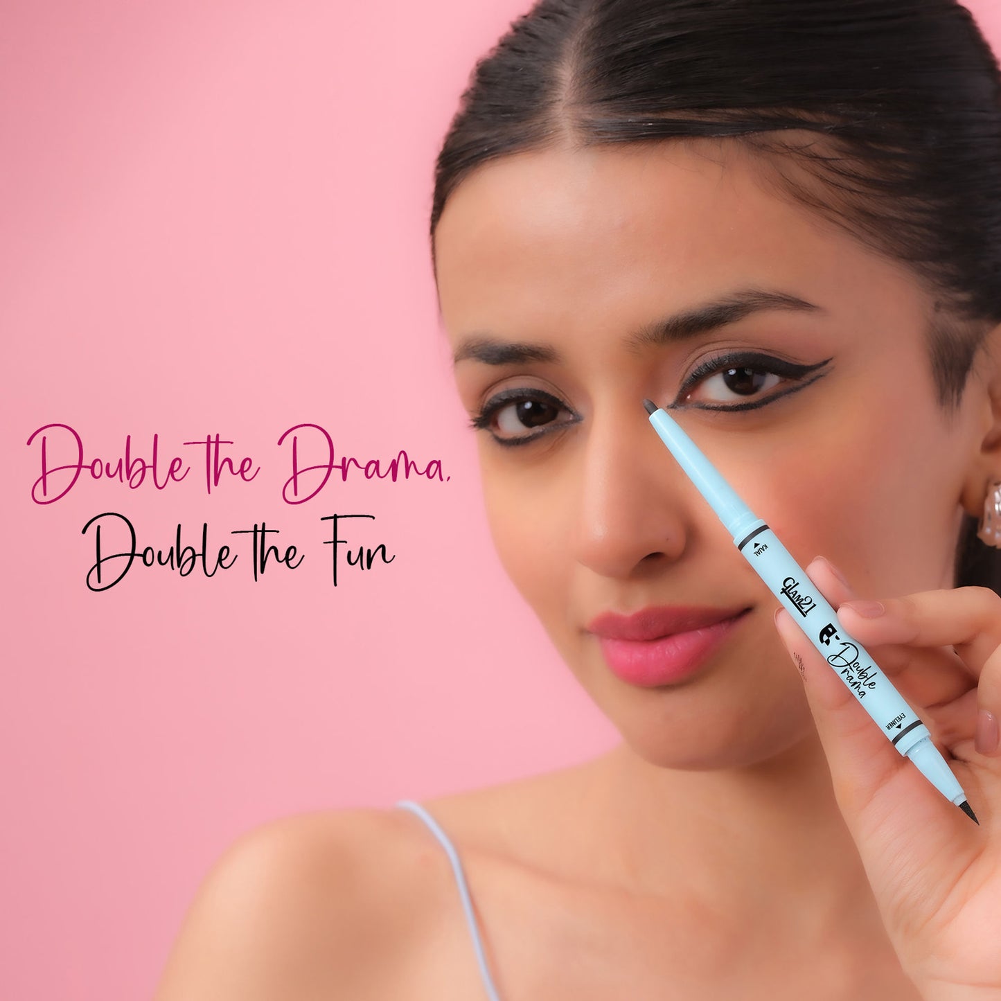 GLAM21 Intense Black 24Hours Double Drama Duo Kajal + Eyeliner