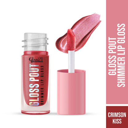 GLAM21 Pout Shimmer Lip Gloss - Crimson Kiss