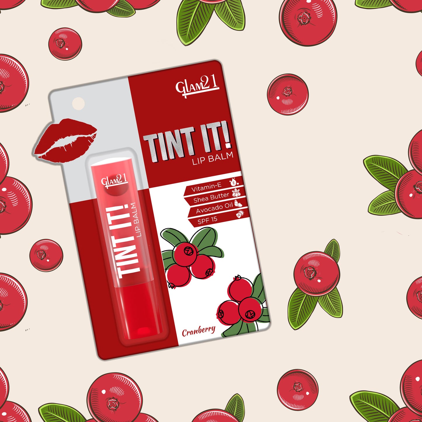 GLAM21 Tint It Lip Balm - Cranberry