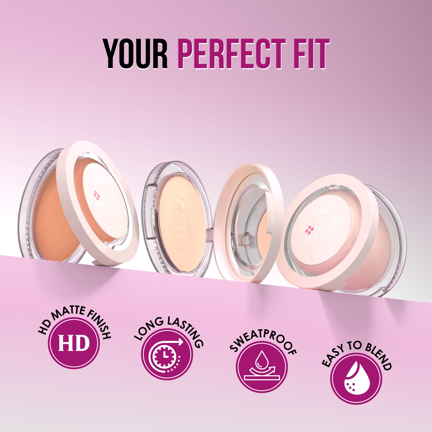 GLAM21 Forever Matte Compact - Beige