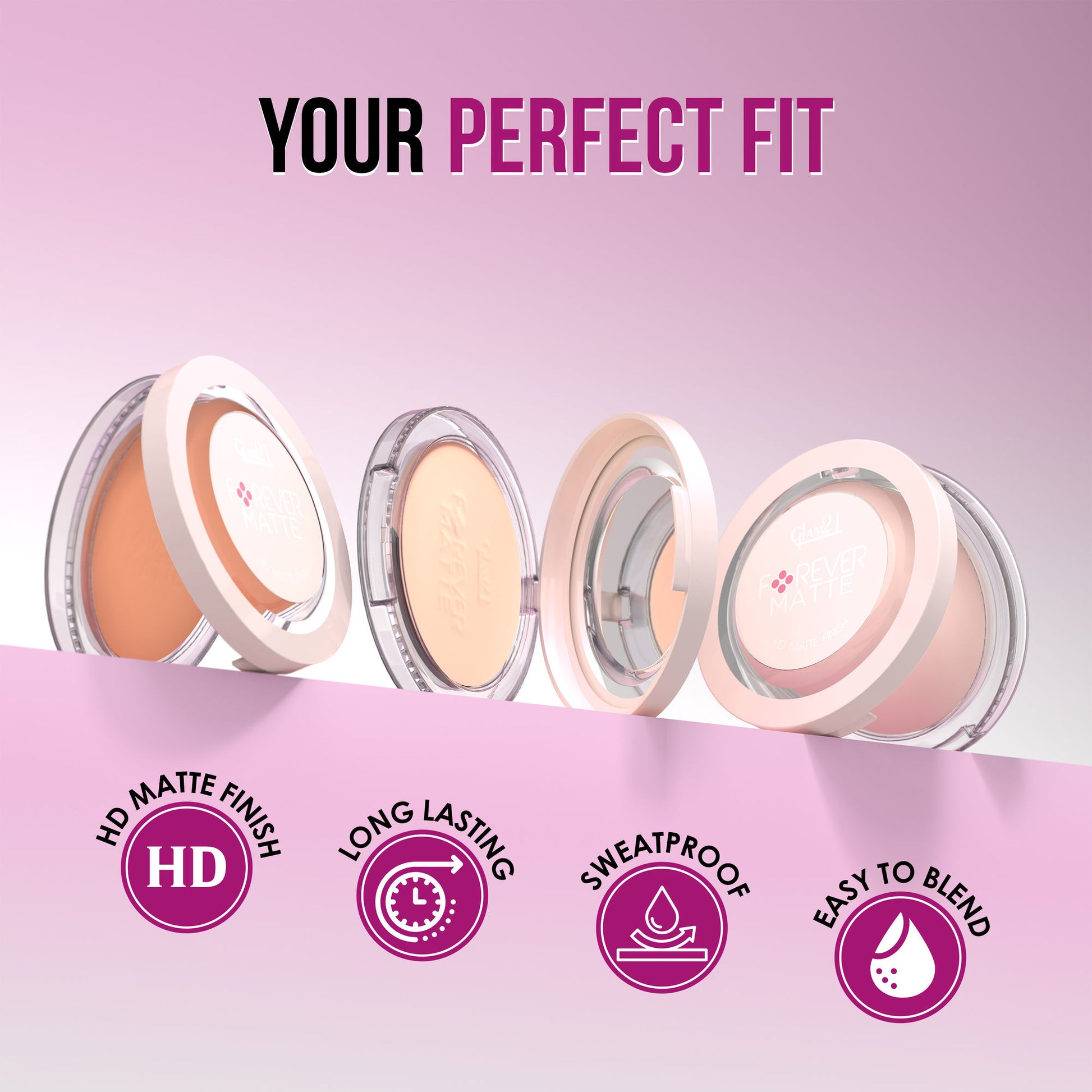 GLAM21 Forever Matte Compact - Beige