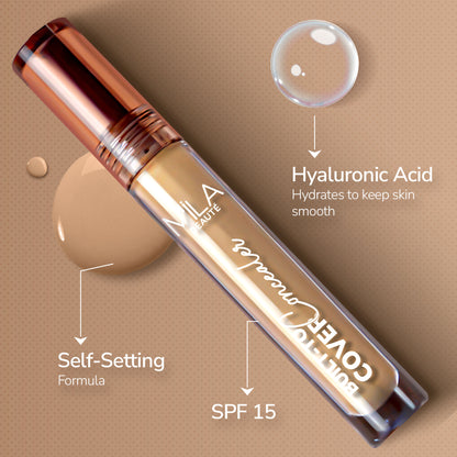 Mila Beauté Built To Cover Matte Liquid Concealer With SPF 15 & Hyaluronic Acid - 106y Golden Sand