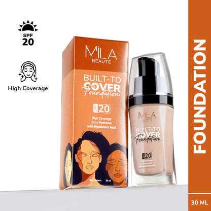 Mila Beauté Built To Cover Liquid Foundation With SPF 20 & Hyaluronic Acid - L02 Pink Ivory