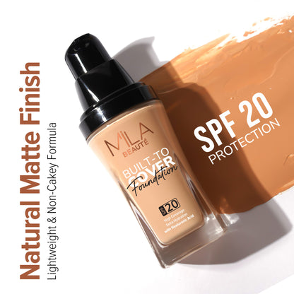 Mila Beauté Built To Cover Liquid Foundation With SPF 20 & Hyaluronic Acid - M01 Beige