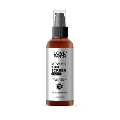 Love Earth Vitamin C Sunscreen SPF-50 for UVAUVB Ray Protection with Vitamin C & Essential Oils