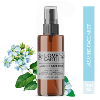Love Earth Jasmine Mogra Face Mist Toner with Jasmine Oil for Instant Glow & Even Skin Tone