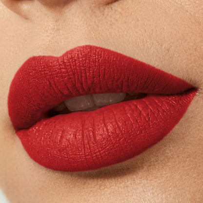 FLiCKA Flicka Tomato Bullet Lipstick in Shade 01, long-lasting lightweight matte lipstick with intense pigment and rich red color.