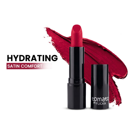 Flicka Tomato Bullet Lipstick Long Lasting Lightweight Intense Pigment Rich Matte Finish - Shade 03