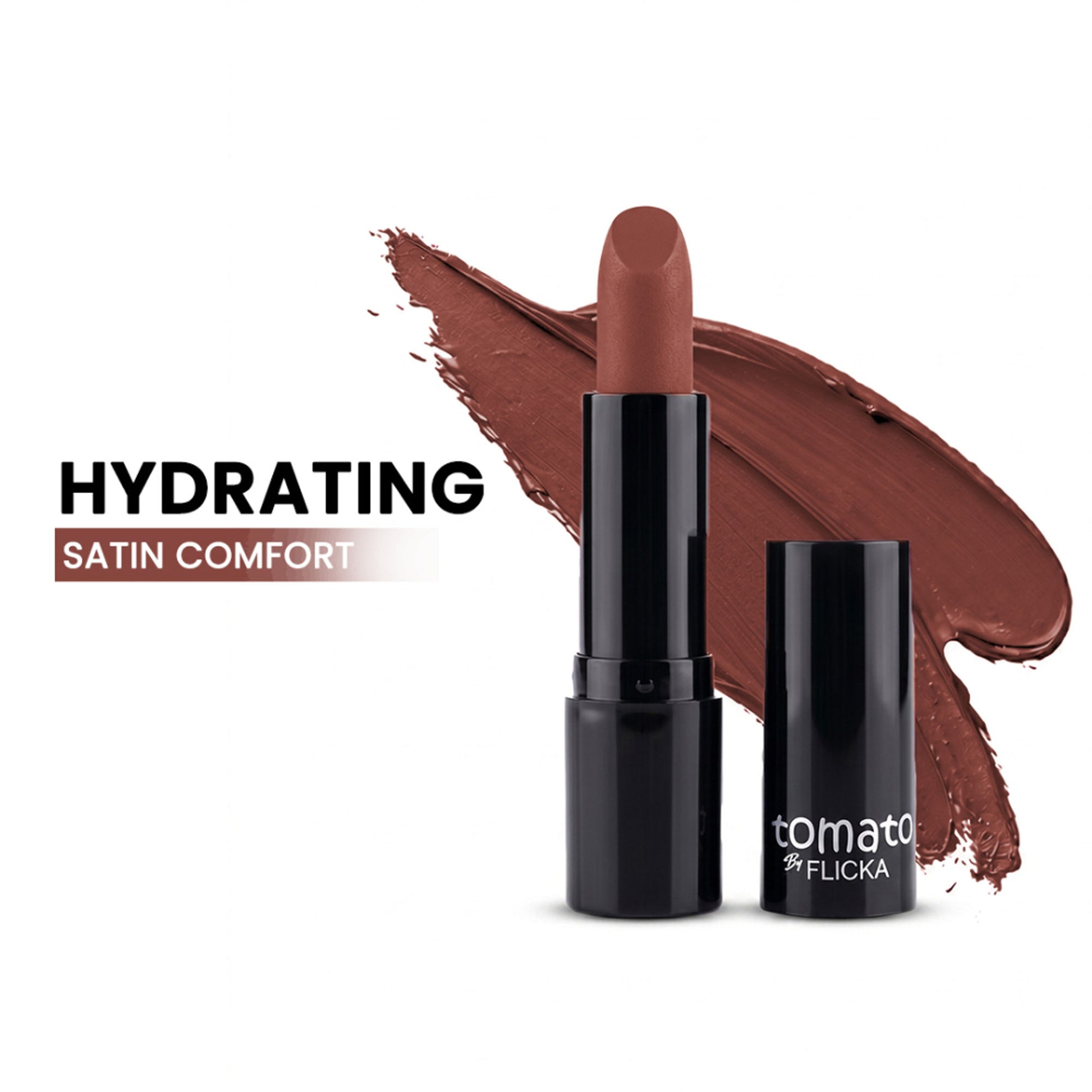Flicka Tomato Bullet Lipstick Long Lasting Lightweight Intense Pigment Rich Matte Finish - Shade 13