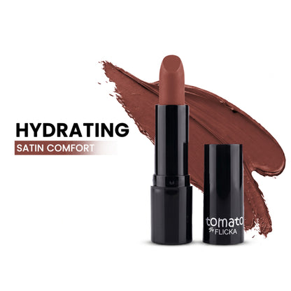 Flicka Tomato Bullet Lipstick Long Lasting Lightweight Intense Pigment Rich Matte Finish - Shade 13