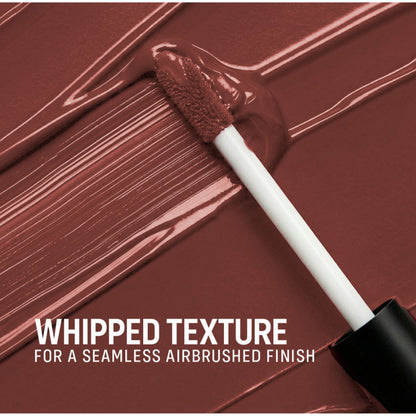 Flicka Tomato Liquid Lipstick in shade 01, rich matte finish, long-lasting, intense pigment, smudge-proof, displayed on a model's lips.