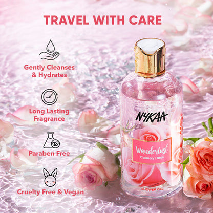 Nykaa Wanderlust Perfume Body Wash - Hydraing & Cleansing - Country Rose