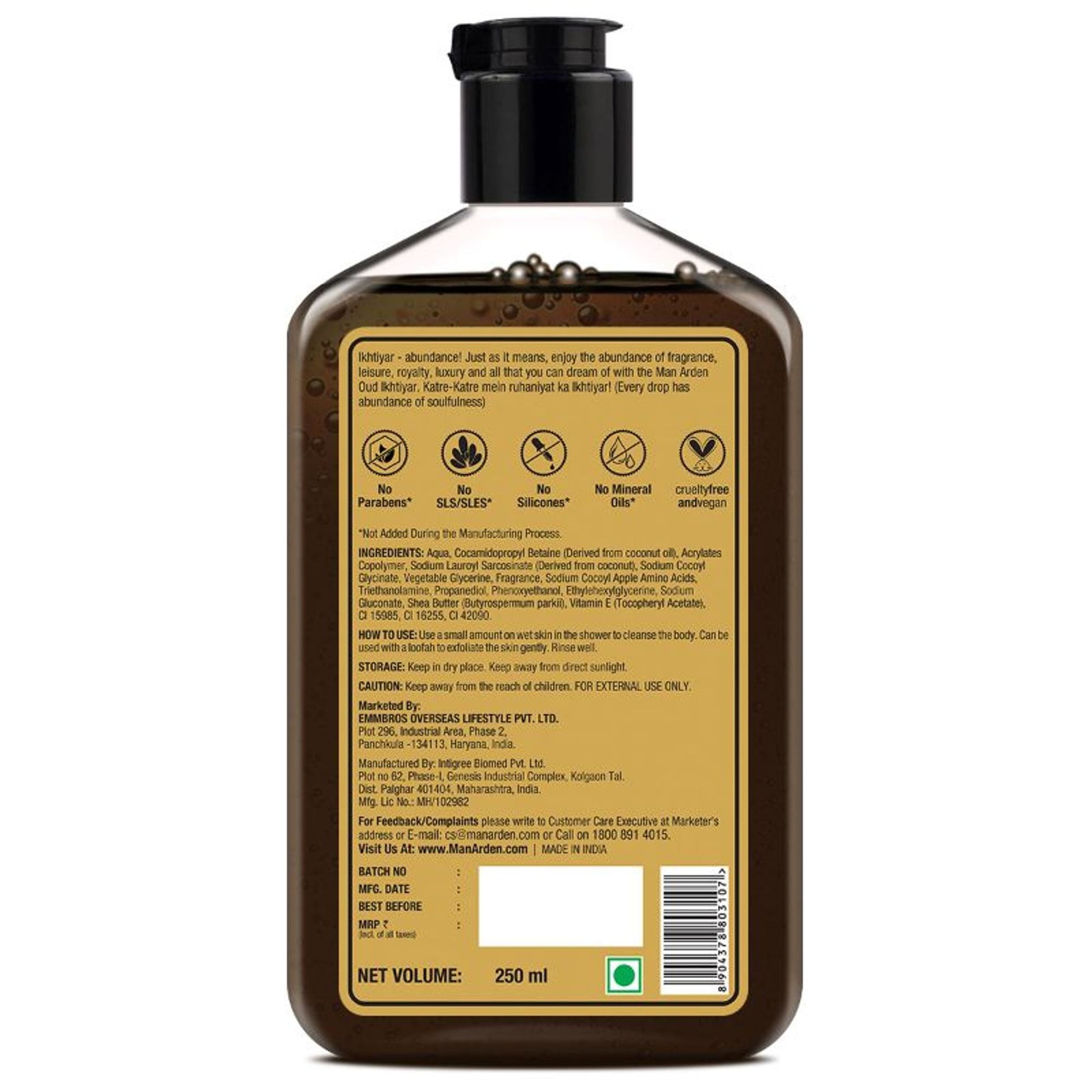 Man Arden Oud Ikhtiyar Luxury Body Wash Infused With Shea Butter & Vitamin E