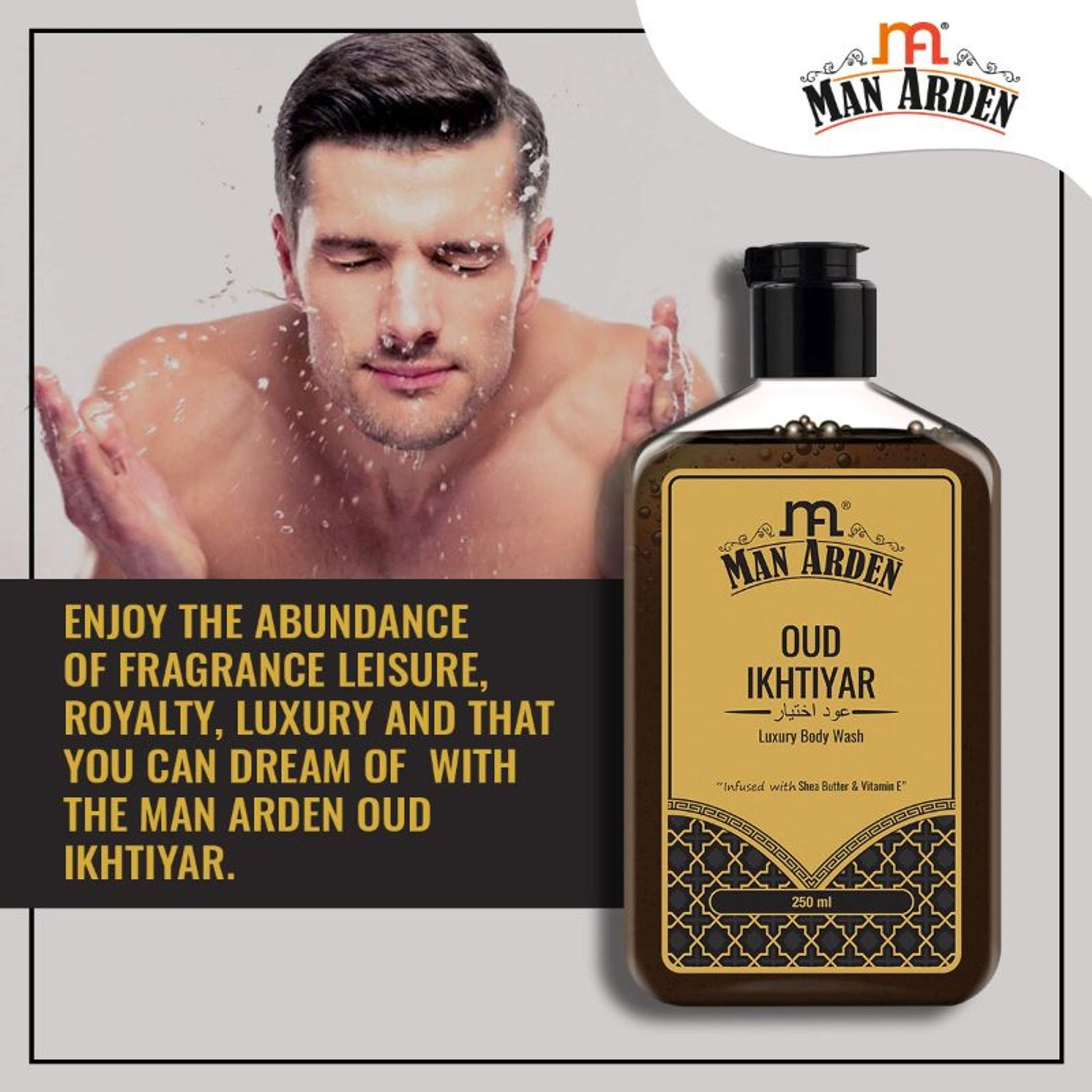 Man Arden Oud Ikhtiyar Luxury Body Wash Infused With Shea Butter & Vitamin E