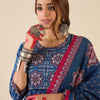 Dhiyona IE Ethnic Motifs Printed A Line Pure Cotton Kurta With Trousers & Dupatta