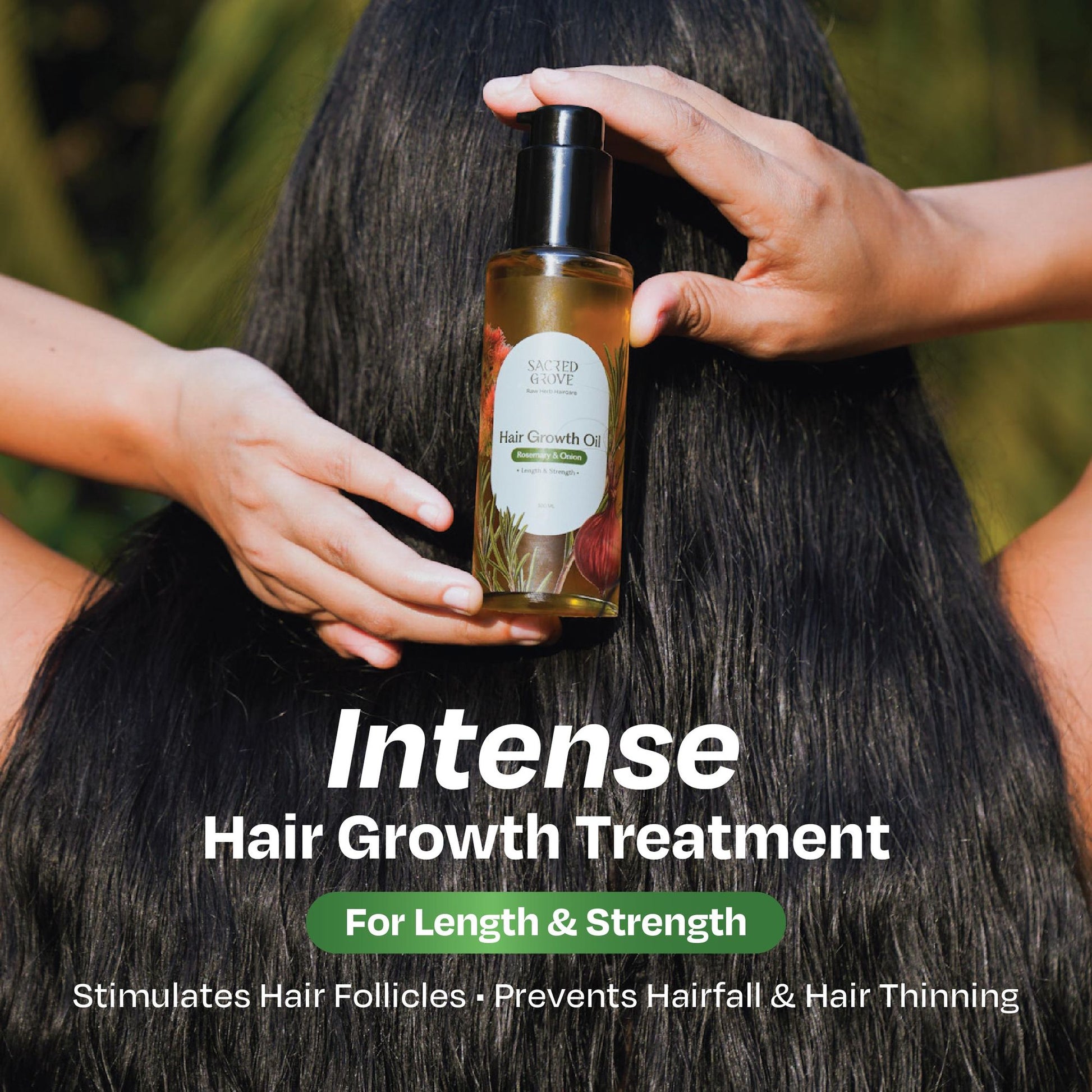 Sacred Grove Castor Onion Rosemary Hair Growth Oil Non-Sticky Hairgrowth Oil for Hairfall & Thinning