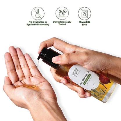 Sacred Grove Castor Onion Rosemary Hair Growth Oil Non-Sticky Hairgrowth Oil for Hairfall & Thinning