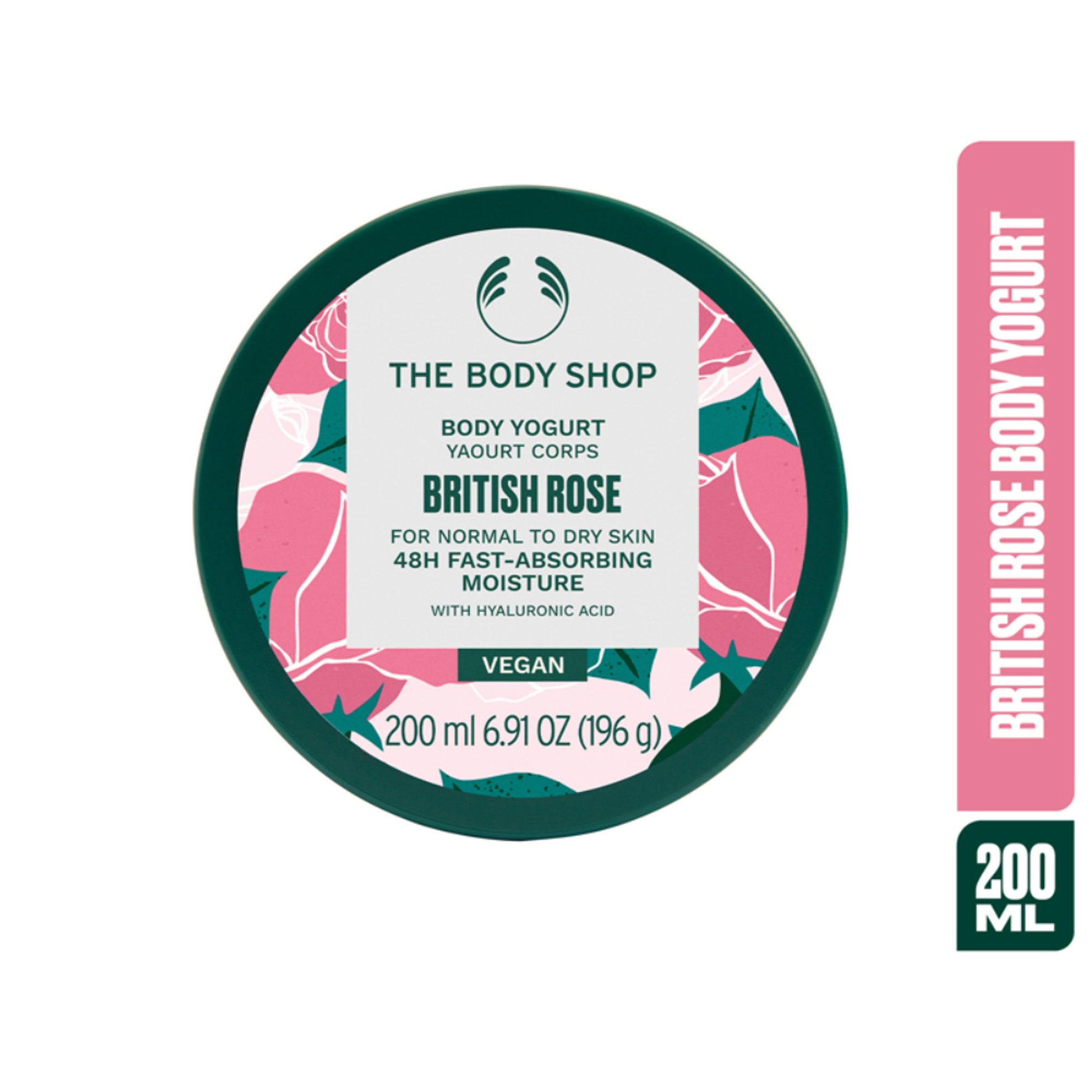 The Body Shop British Rose Body Yogurt, 48-Hour Hydration , Rose & Shea Butter