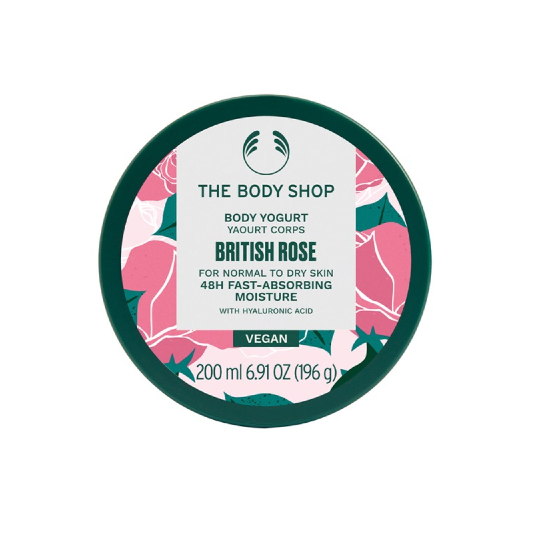 The Body Shop British Rose Body Yogurt, 48-Hour Hydration , Rose & Shea Butter